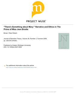 "There`s Something about Mary:" Narrative and Ethics in The Prime