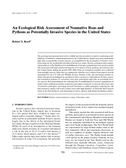 An Ecological Risk Assessment of Nonnative Boas and Pythons as
