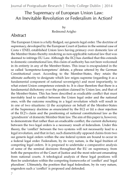 The Supremacy of European Union Law: An Inevitable Revolution or