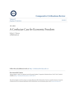 A Confucian Case for Economic Freedom