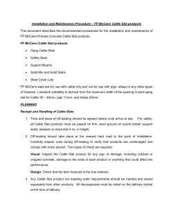 Installation and Maintenance Procedure &ndash; FP McCann Cattle Slat