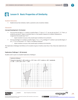 Lesson 9: Basic Properties of Similarity