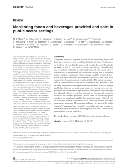 Monitoring foods and beverages provided and sold in public sector