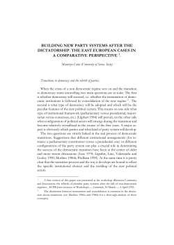 building new party systems after the dictatorship. the east european