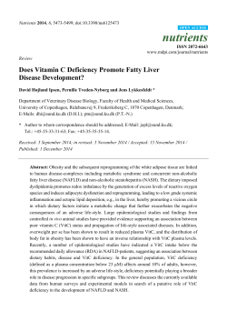 Does Vitamin C Deficiency Promote Fatty Liver Disease