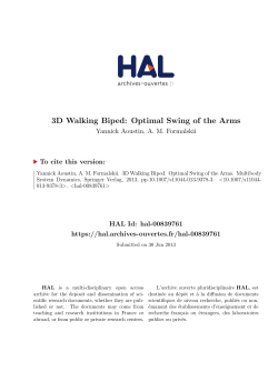 3D Walking Biped: Optimal Swing of the Arms