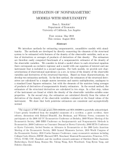 estimation of nonparametric models with simultaneity