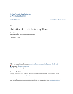 Oxidation of Gold Clusters by Thiols - SFA ScholarWorks