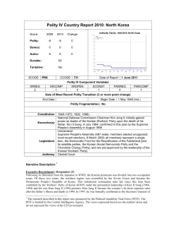 Polity IV Country Report 2010: North Korea