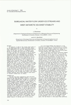 subglacial water flow under ice streams and west antarctic ice