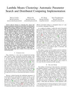 Lambda Means Clustering: Automatic Parameter Search and