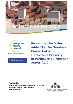 Procedures for Value Added Tax for Services Connected with