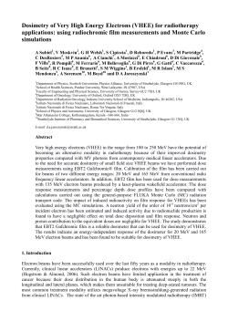 Dosimetry of Very High Energy Electrons (VHEE) for radiotherapy