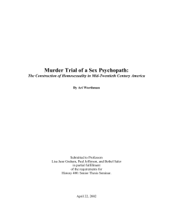Murder Trial of a Sex Psychopath