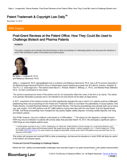 Post-Grant Reviews at the Patent Office