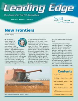 New Frontiers - No-till on the Plains
