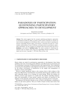 paradoxes of participation: questioning participatory