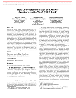 How Do Programmers Ask and Answer Questions on the Web