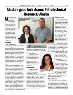 Alaska`s Good Luck Charm - Petrotechnical Resources Alaska