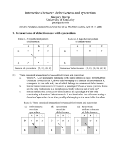 Interactions between syncretism and