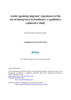 Arabic-speaking migrants` experiences of the use of