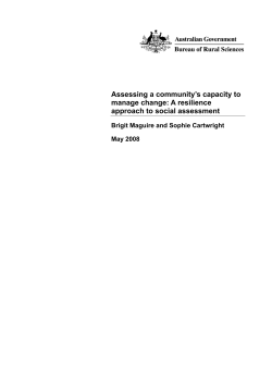 Assessing a community`s capacity to manage change: A resilience