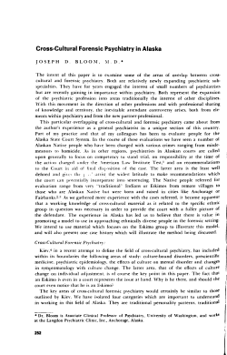 Cross-Cultural Forensic Psychiatry in Alaska