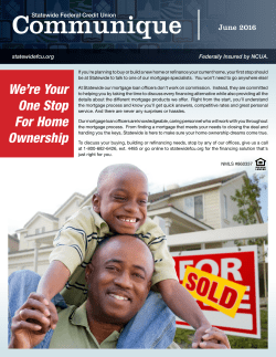 Communique June 2016 - Statewide Federal Credit Union