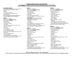 Daysland School Supply List 2016-2017
