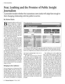 Fear, Loathing and the Promise of Public Insight Journalism