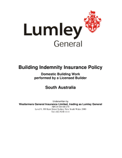 Building Indemnity Insurance Policy