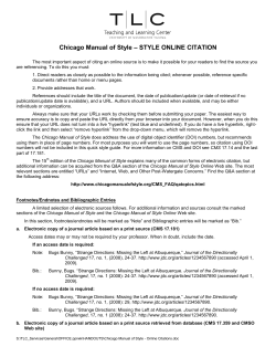 Chicago Manual of Style &ndash; STYLE ONLINE CITATION