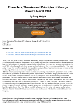 Characters, Theories and Principles of George Orwell`s Novel 1984