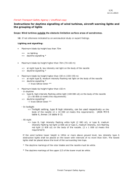 Instructions for daytime signalling of wind turbines, aircraft