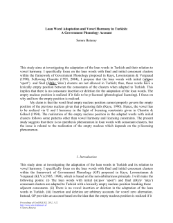 Loan Word Adaptation and Vowel Harmony in Turkish