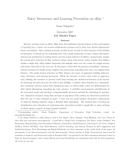 Entry Deterrence and Learning Prevention on eBay