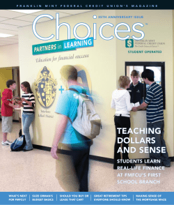 teaching dollars and sense - Franklin Mint Federal Credit Union