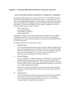 Appendix A: Innovation High School Interdistrict Cooperative
