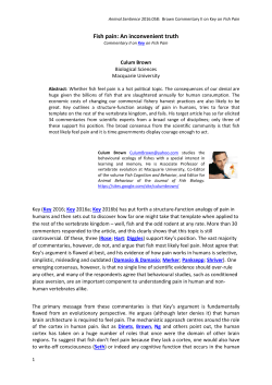 Fish pain: An inconvenient truth