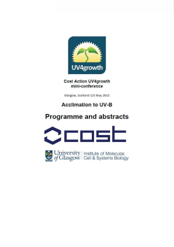 Programme and Abstracts Glasgow 2012