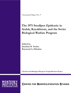 The 1971 Smallpox Epidemic in Aralsk, Kazakhstan, and the Soviet