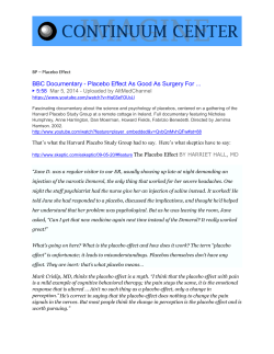 Placebo Effect - Continuum Center