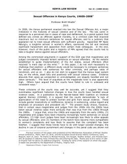 Sexual Offences in Kenya Courts, 1960S-20081