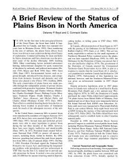 A Brief Review of the Status of Plains Bison in North America