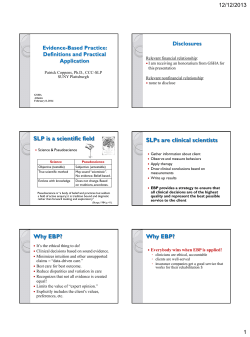 Collaborative Methods for Training Research and EBP