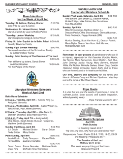 April 2, 2017 - Church of the Blessed Sacrament