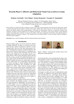 Towards Player`s Affective and Behavioral Visual