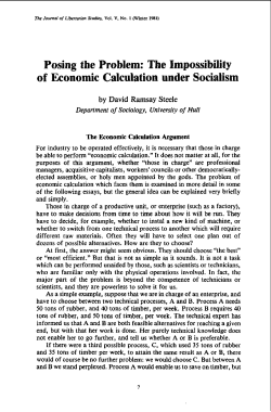 The Impossibility of Economic Calculation under Socialism