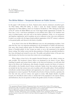 The White Ribbon &ndash; Temperate Women on Public Scenes.