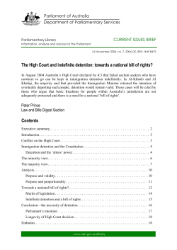 The High Court and indefinite detention